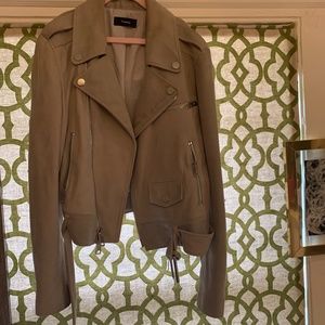 THEORY XS  0 Suede Biker Jacket